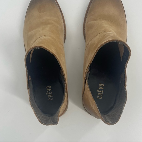 Anthropologie Crevo Britain Tan Boho Western Leather Distressed Ankle Bootie 7.5 - Picture 7 of 11